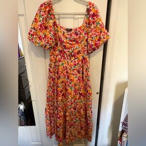 Multicolor Floral Midi Dress